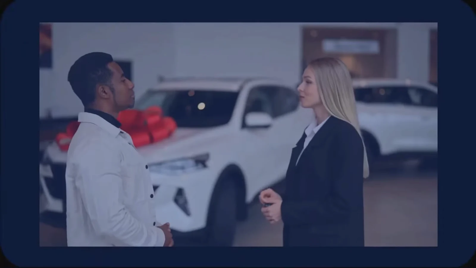 A customer speaking with a dealership representative